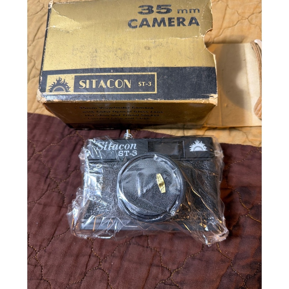 Sitacon ST-3 35mm Viewfinder Film Camera Vintage Black with Box Hot Shoe Taiwan